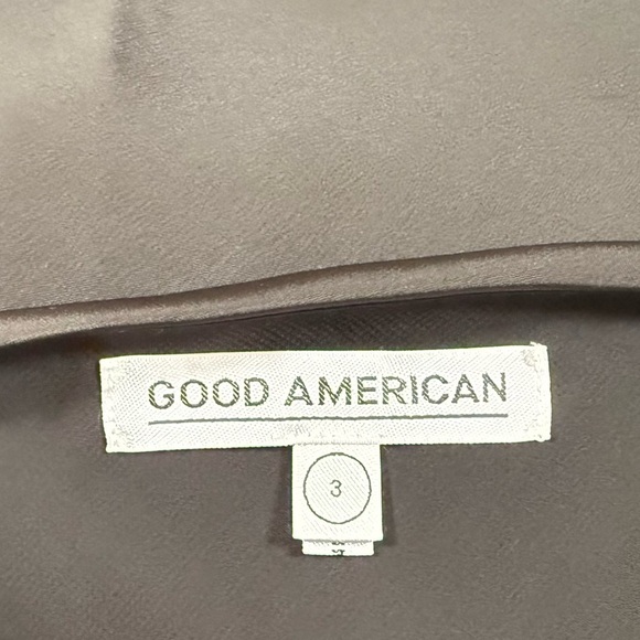 Good American Dress Satin Chemise Midi with Lace-Up Detail Chic Black Large - Picture 11 of 13